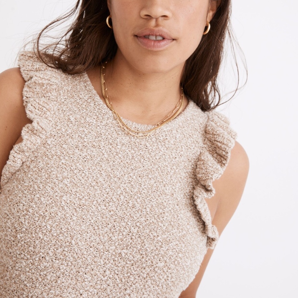 Madewell Nicolett Ruffle Sweater Tank - barely worn - size S